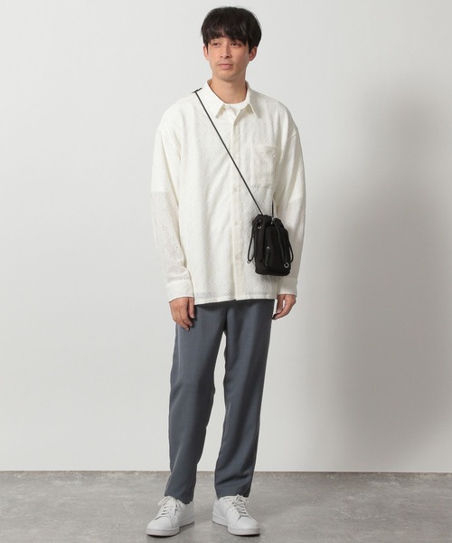 LAKOLE(ラコレ)の「レースデザイン長袖シャツ / 321389(シャツ/ブラウス・メンズ・ホワイト/ライトブルー/ブラック・MEDIUM/LARGE)」の4枚目の写真