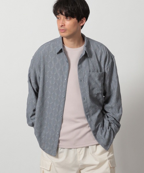 LAKOLE(ラコレ)の「レースデザイン長袖シャツ / 321389(シャツ/ブラウス・メンズ・ホワイト/ライトブルー/ブラック・MEDIUM/LARGE)」の8枚目の写真