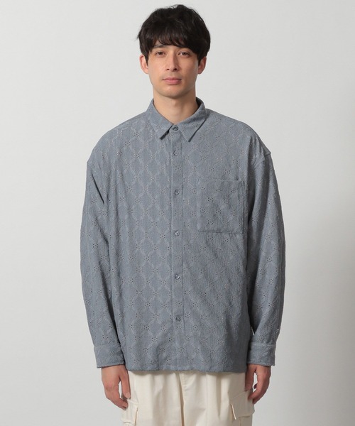 LAKOLE(ラコレ)の「レースデザイン長袖シャツ / 321389(シャツ/ブラウス・メンズ・ホワイト/ライトブルー/ブラック・MEDIUM/LARGE)」の9枚目の写真