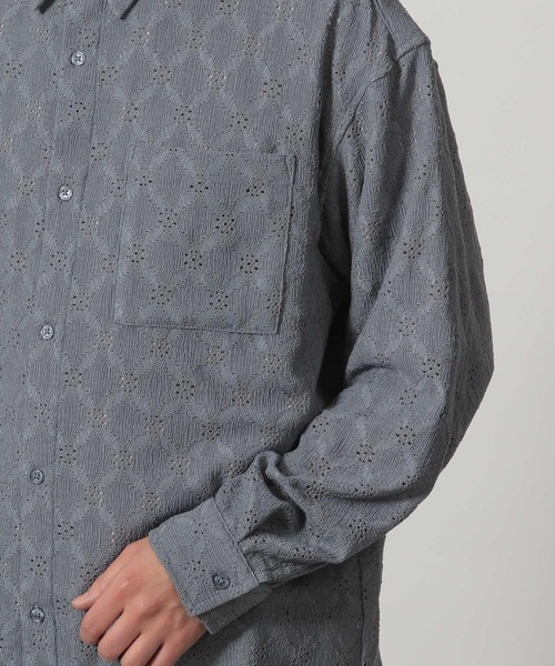 LAKOLE(ラコレ)の「レースデザイン長袖シャツ / 321389(シャツ/ブラウス・メンズ・ホワイト/ライトブルー/ブラック・MEDIUM/LARGE)」の13枚目の写真