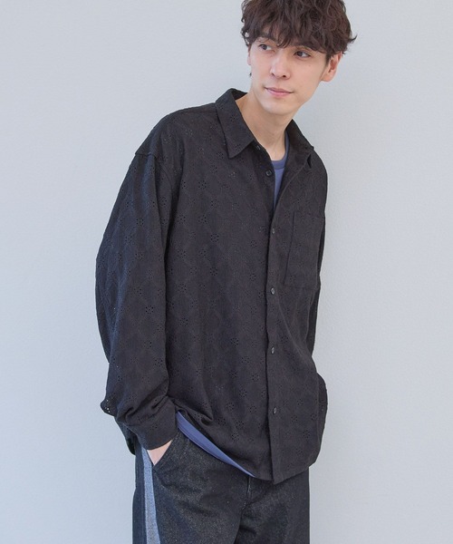 LAKOLE(ラコレ)の「レースデザイン長袖シャツ / 321389(シャツ/ブラウス・メンズ・ホワイト/ライトブルー/ブラック・MEDIUM/LARGE)」の22枚目の写真