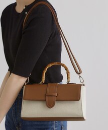 grove | 【雑誌掲載】フラップバンブーハンドル2WAYトート(ハンドバッグ)