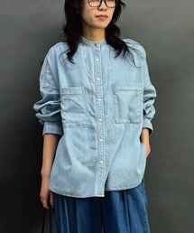 テンセル混デニムシャツ