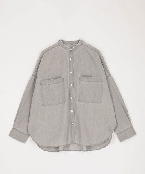 NICOLE white(ニコルホワイト)の「テンセル混デニムシャツ(シャツ/ブラウス・レディース・ブラック/グレー/サックスブルー系・FREE)」の12枚目の写真