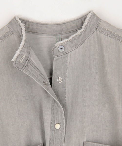 NICOLE white(ニコルホワイト)の「テンセル混デニムシャツ(シャツ/ブラウス・レディース・ブラック/グレー/サックスブルー系・FREE)」の17枚目の写真
