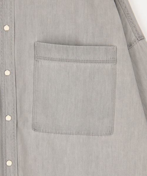 NICOLE white(ニコルホワイト)の「テンセル混デニムシャツ(シャツ/ブラウス・レディース・ブラック/グレー/サックスブルー系・FREE)」の18枚目の写真