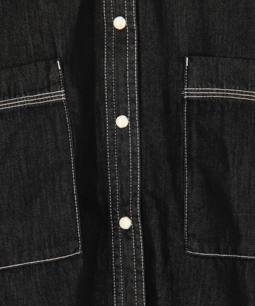 NICOLE white(ニコルホワイト)の「テンセル混デニムシャツ(シャツ/ブラウス・レディース・ブラック/グレー/サックスブルー系・FREE)」の22枚目の写真