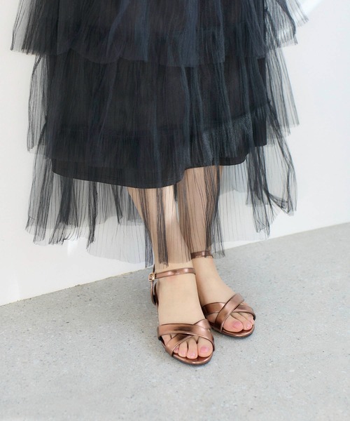 noyau(ノヤウ)の「ヒールクロスベルトサンダル(サンダル・レディース・ブラック/ベージュ/シルバー/キナリ・LL/S/M/L)」の11枚目の写真