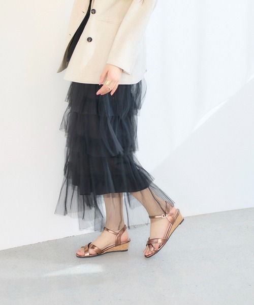 noyau(ノヤウ)の「ヒールクロスベルトサンダル(サンダル・レディース・ブラック/ベージュ/シルバー/キナリ・LL/S/M/L)」の13枚目の写真