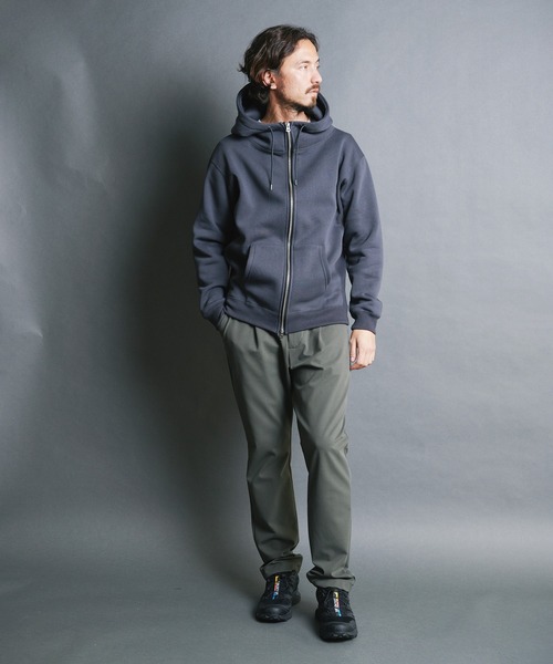 セール】T/C BACK BRUSHED SWEAT STAND FULL ZIP PARKA:T/C 裏毛