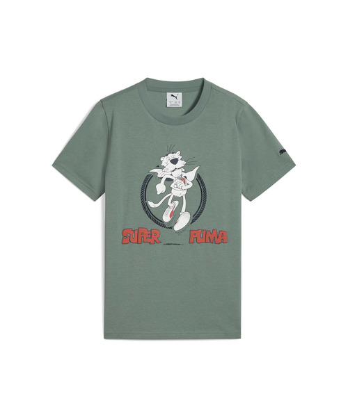 PUMA(プーマ)の「PUMA プーマ ボーイズ スーパー プーマ グラフィック 半袖 Tシャツ I B 128-164cm(Tシャツ/カットソー・キッズ・グリーン系その他/オフホワイト・128/165/140/152)」の5枚目の写真