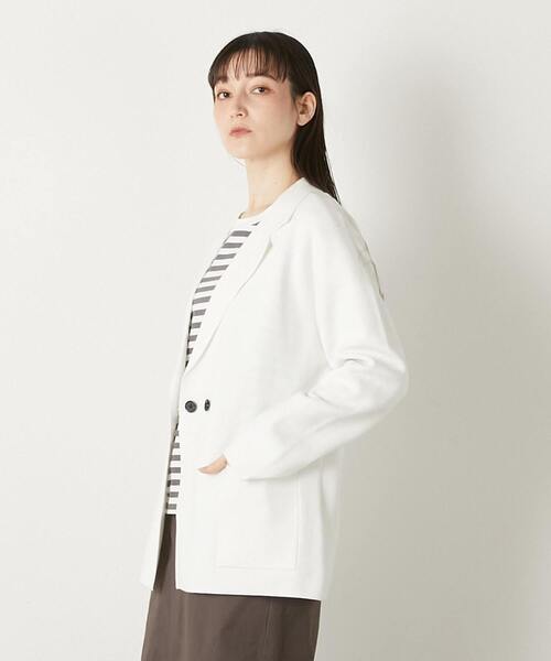 LOGEMENT DE CLAIRE（ロジュモンドクレール）の「テーラーカラーカーディガン（カーディガン/ボレロ・レディース・ブラック/オフホワイト/サンドベージュ・FREE）」の4枚目の写真