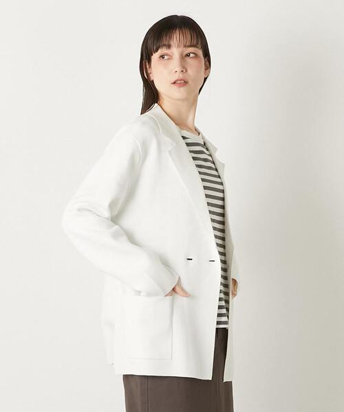 LOGEMENT DE CLAIRE（ロジュモンドクレール）の「テーラーカラーカーディガン（カーディガン/ボレロ・レディース・ブラック/オフホワイト/サンドベージュ・FREE）」の6枚目の写真