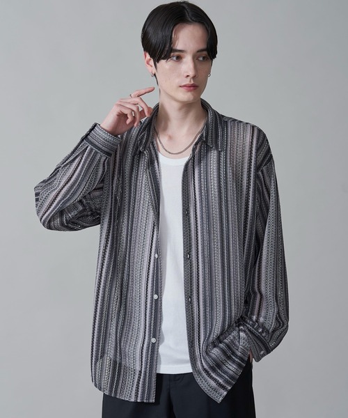 Bogey Boys ストライプシャツ アイボリー/ブラック 大きいサイズと大きい服のメンズ通販【ビッグエムワン】【WEB
