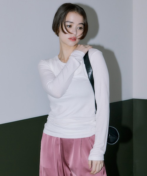 LIENCOEUR(リアンクール)の「タンクレイヤードカットソー(Tシャツ/カットソー・レディース・ブラック/グレー/ホワイト・FREE)」の6枚目の写真