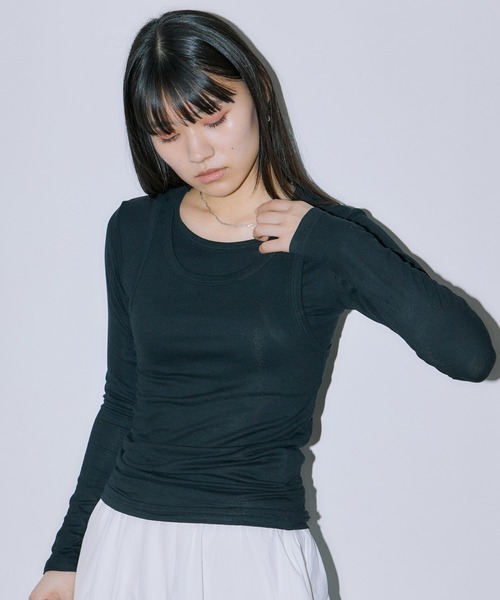 LIENCOEUR(リアンクール)の「タンクレイヤードカットソー(Tシャツ/カットソー・レディース・ブラック/グレー/ホワイト・FREE)」の13枚目の写真