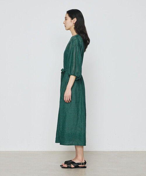 K.T KIYOKO TAKASE（キヨコタカセ）の「ラミーシャツ ドレス（ワンピース・レディース・チャコール/グリーン・7号/9号）」の9枚目の写真