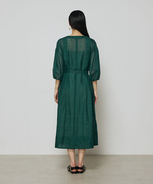 K.T KIYOKO TAKASE（キヨコタカセ）の「ラミーシャツ ドレス（ワンピース・レディース・チャコール/グリーン・7号/9号）」の10枚目の写真