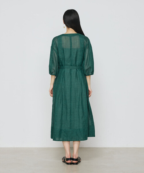 K.T KIYOKO TAKASE（キヨコタカセ）の「ラミーシャツ ドレス（ワンピース・レディース・チャコール/グリーン・7号/9号）」の11枚目の写真