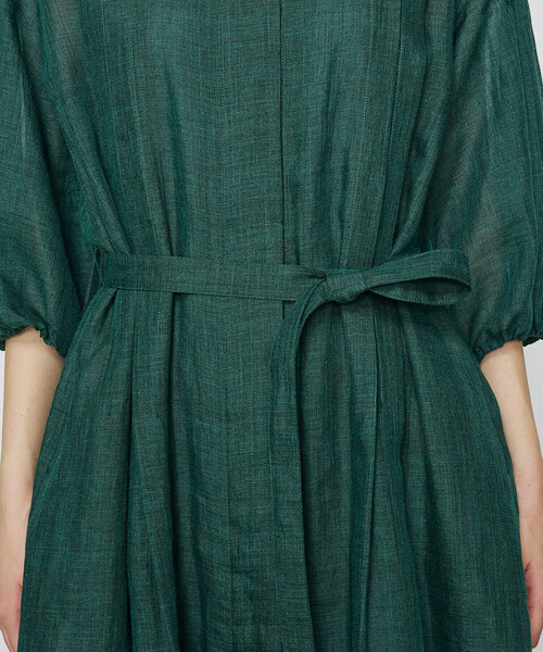 K.T KIYOKO TAKASE（キヨコタカセ）の「ラミーシャツ ドレス（ワンピース・レディース・チャコール/グリーン・7号/9号）」の15枚目の写真