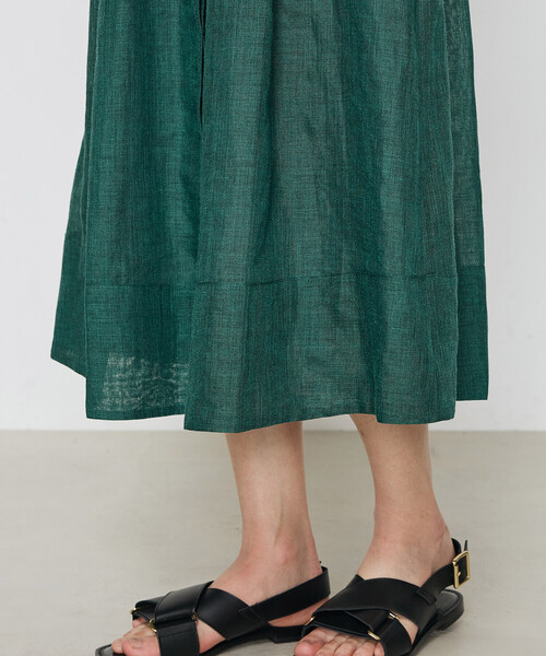 K.T KIYOKO TAKASE（キヨコタカセ）の「ラミーシャツ ドレス（ワンピース・レディース・チャコール/グリーン・7号/9号）」の16枚目の写真