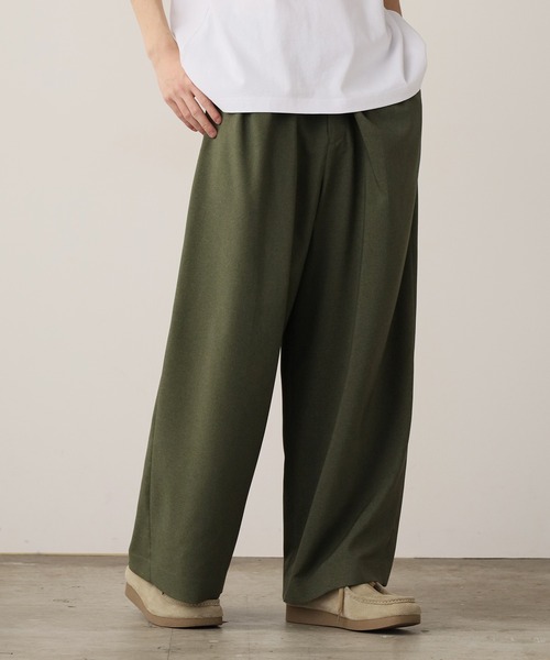 80s イタリア製　ワイドスラックス セール】2タックスーパーワイドスラックス（スラックス