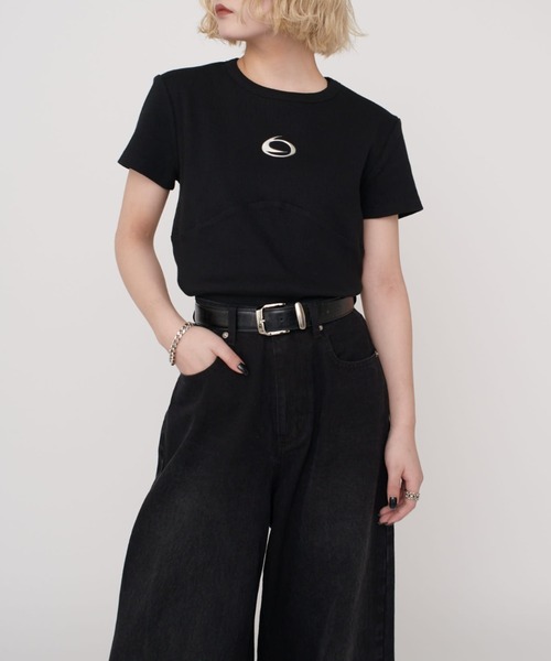 Lui's（ルイス）の「【mi-企画】ロゴプリントＴシャツ（Tシャツ/カットソー・レディース・ブラック/グレー・S/M）」の5枚目の写真