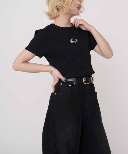 Lui's（ルイス）の「【mi-企画】ロゴプリントＴシャツ（Tシャツ/カットソー・レディース・ブラック/グレー・S/M）」の6枚目の写真