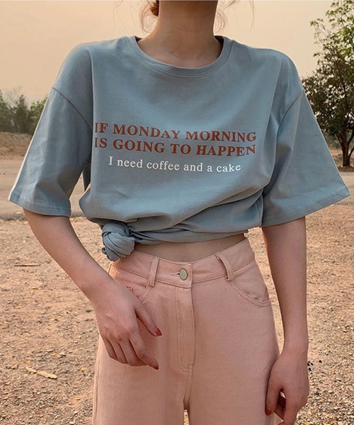 Lace Ladies(レースレディース)の「配色 ロゴプリント クルーネック 半袖 Tシャツ(Tシャツ/カットソー・レディース・イエロー/ホワイト/ピンク/ブルー/アイボリー・M/XL)」の4枚目の写真