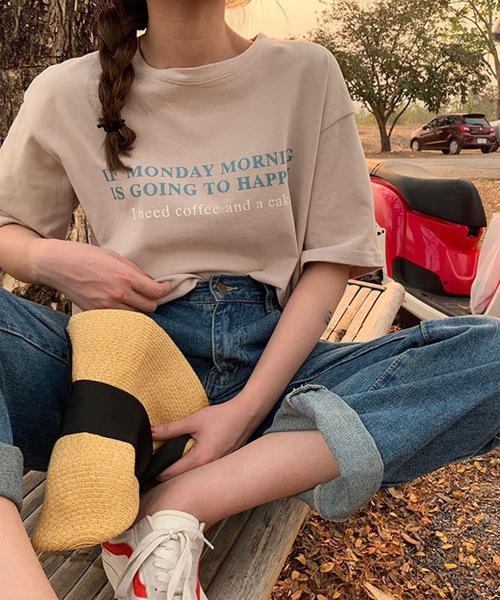 Lace Ladies(レースレディース)の「配色 ロゴプリント クルーネック 半袖 Tシャツ(Tシャツ/カットソー・レディース・イエロー/ホワイト/ピンク/ブルー/アイボリー・M/XL)」の3枚目の写真
