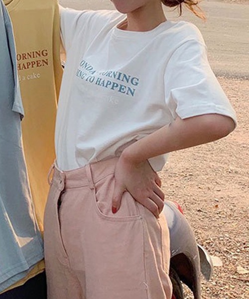 Lace Ladies(レースレディース)の「配色 ロゴプリント クルーネック 半袖 Tシャツ(Tシャツ/カットソー・レディース・イエロー/ホワイト/ピンク/ブルー/アイボリー・M/XL)」の9枚目の写真