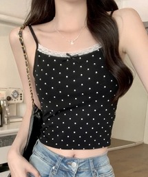 ampm（エーエムピーエム）の「ドット柄キャミソール（キャミソール）」