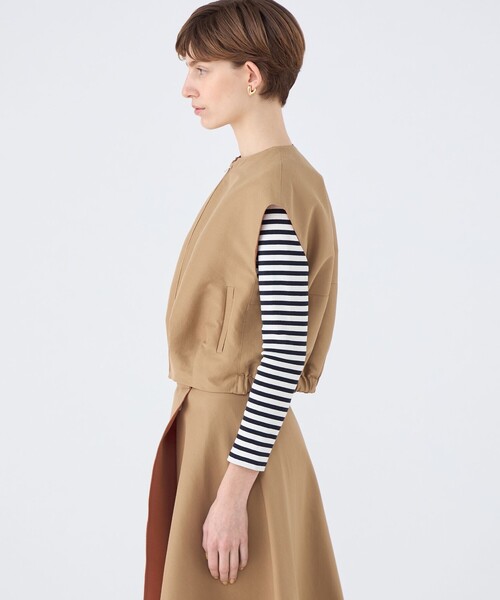 コットンリネンリバー ジップアップジレ（ベスト）｜TOMORROWLAND