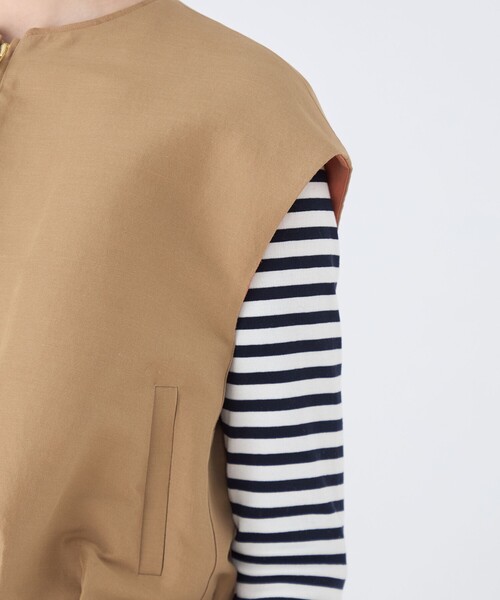 コットンリネンリバー ジップアップジレ（ベスト）｜TOMORROWLAND