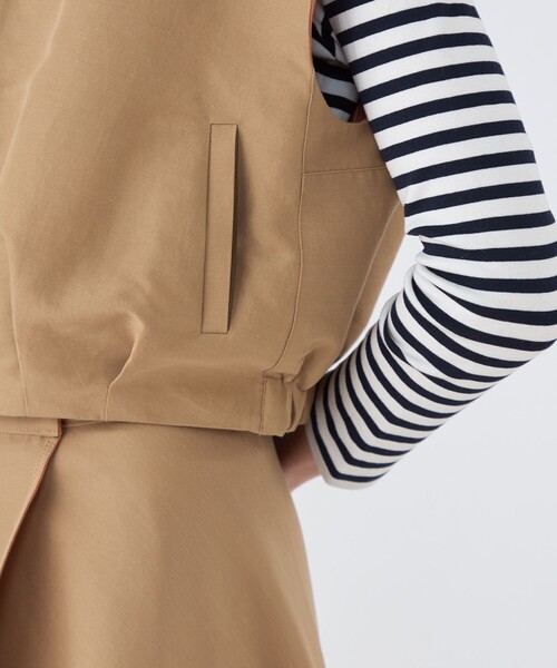 コットンリネンリバー ジップアップジレ（ベスト）｜TOMORROWLAND