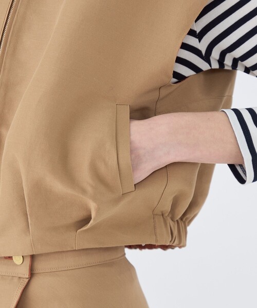 コットンリネンリバー ジップアップジレ（ベスト）｜TOMORROWLAND