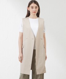 AMACA（アマカ）の「ナチュラルドライオーガンジーノーカラージレ（ベスト）」