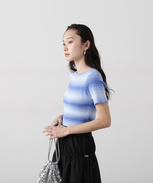 N.（N. Natural Beauty Basic）（エヌエヌナチュラルビューティーベーシック）の「グラデーションボーダーニット（ニット/セーター・レディース・イエロー系その他/ブルー系その他・MEDIUM）」の13枚目の写真