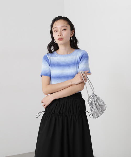 N.（N. Natural Beauty Basic）（エヌエヌナチュラルビューティーベーシック）の「グラデーションボーダーニット（ニット/セーター・レディース・イエロー系その他/ブルー系その他・MEDIUM）」の17枚目の写真