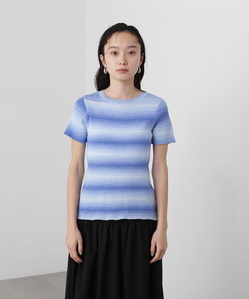 N.（N. Natural Beauty Basic）（エヌエヌナチュラルビューティーベーシック）の「グラデーションボーダーニット（ニット/セーター・レディース・イエロー系その他/ブルー系その他・MEDIUM）」の20枚目の写真