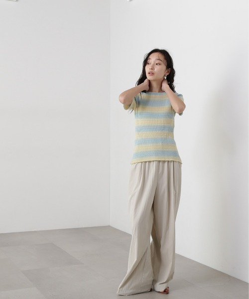 N.（N. Natural Beauty Basic）（エヌエヌナチュラルビューティーベーシック）の「グラデーションボーダーニット（ニット/セーター・レディース・イエロー系その他/ブルー系その他・MEDIUM）」の7枚目の写真