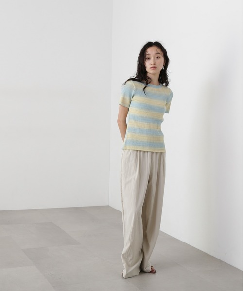 N.（N. Natural Beauty Basic）（エヌエヌナチュラルビューティーベーシック）の「グラデーションボーダーニット（ニット/セーター・レディース・イエロー系その他/ブルー系その他・MEDIUM）」の4枚目の写真