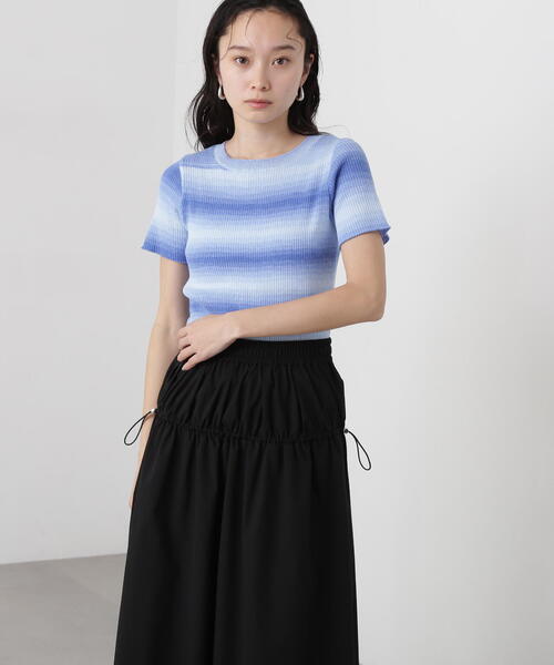 N.（N. Natural Beauty Basic）（エヌエヌナチュラルビューティーベーシック）の「グラデーションボーダーニット（ニット/セーター・レディース・イエロー系その他/ブルー系その他・MEDIUM）」の12枚目の写真