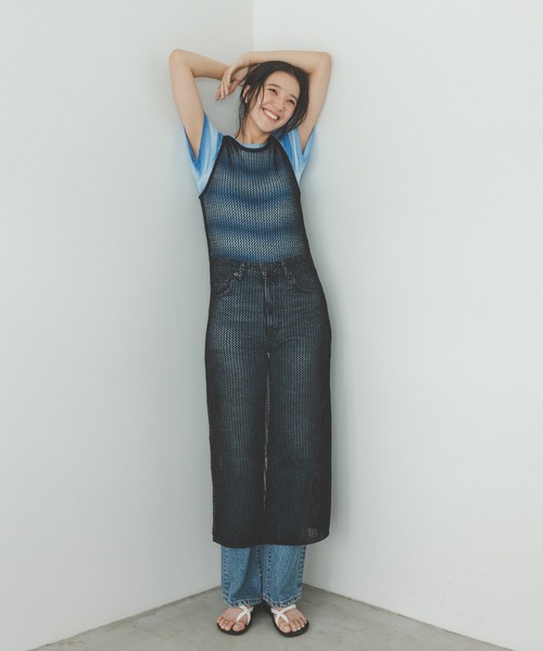 N.（N. Natural Beauty Basic）（エヌエヌナチュラルビューティーベーシック）の「グラデーションボーダーニット（ニット/セーター・レディース・イエロー系その他/ブルー系その他・MEDIUM）」の9枚目の写真