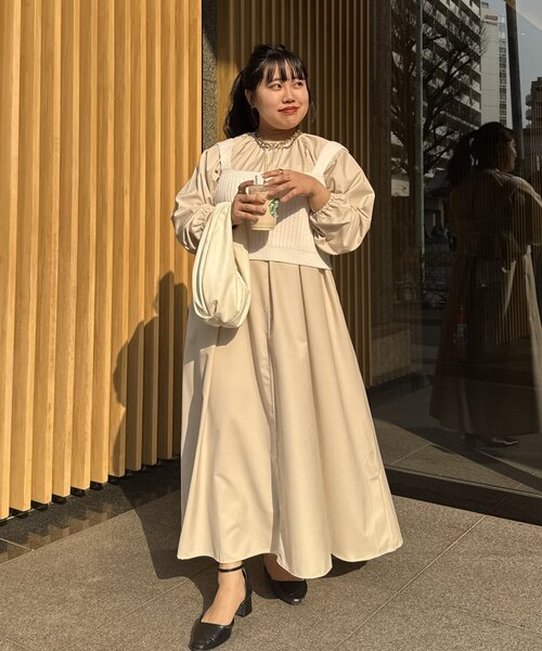 Jena espace merveilleux（ジェナ　エスパスメルヴェイユ）の「【さわ企画】【WEB限定】ビスチェ付きフレアワンピース（ワンピース・レディース・オフホワイト/ブラック/ベージュ/ブルー・FREE）」の10枚目の写真