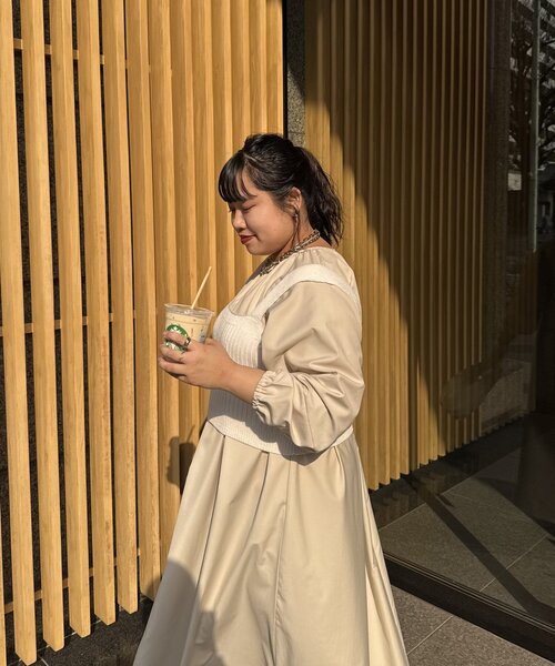 Jena espace merveilleux（ジェナ　エスパスメルヴェイユ）の「【さわ企画】【WEB限定】ビスチェ付きフレアワンピース（ワンピース・レディース・オフホワイト/ブラック/ベージュ/ブルー・FREE）」の11枚目の写真