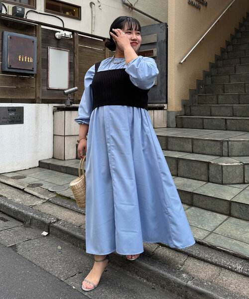Jena espace merveilleux（ジェナ　エスパスメルヴェイユ）の「【さわ企画】【WEB限定】ビスチェ付きフレアワンピース（ワンピース・レディース・オフホワイト/ブラック/ベージュ/ブルー・FREE）」の20枚目の写真