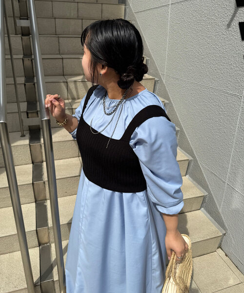 Jena espace merveilleux（ジェナ　エスパスメルヴェイユ）の「【さわ企画】【WEB限定】ビスチェ付きフレアワンピース（ワンピース・レディース・オフホワイト/ブラック/ベージュ/ブルー・FREE）」の22枚目の写真