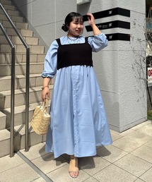 【さわ企画】【WEB限定】ビスチェ付きフレアワンピース