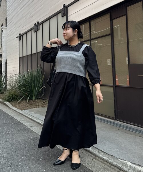 Jena espace merveilleux（ジェナ　エスパスメルヴェイユ）の「【さわ企画】【WEB限定】ビスチェ付きフレアワンピース（ワンピース・レディース・オフホワイト/ブラック/ベージュ/ブルー・FREE）」の3枚目の写真